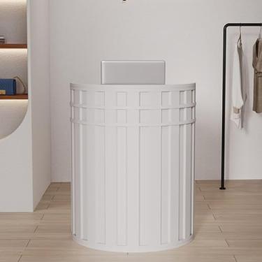 Imagem de Balcão de caixa de varejo, mesa de recepção de escritório moderna mesa de recepção, balcão portátil pequeno balcão de checkout, balcão de bar, balcão de recepção de loja, para loja escritório (cor