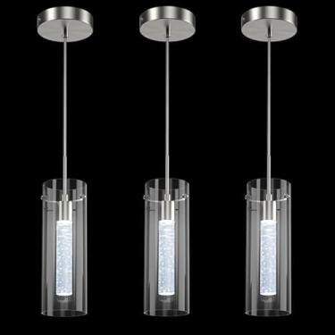 Imagem de RAUGAJ Lustres, luzes de teto, luminária de teto, luzes de cristal de LED, luminária de suspensão luminária moderna de ilha com vidro bolha/frio/1 peça