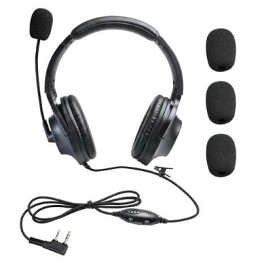 Imagem de stdgove Fone de ouvido Walkie Talkie sobre a orelha, redutor de ruído, fone de ouvido com microfone Ptt Boom para Baofeng Retevis Sancom Kenwood uv5r uv 5r uv-5r rt21 rt22 rádio de 2 pinos (protetores