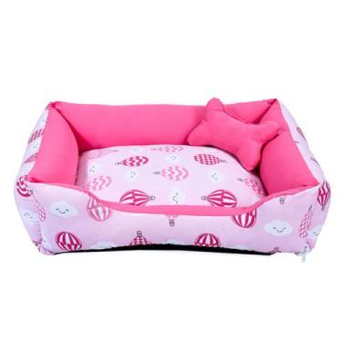 Imagem de Caminha para Cachorro ou Gato Grande Acompanha Ossinho Balão Pink - Lh