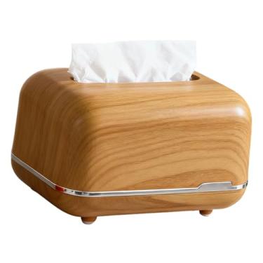 Imagem de Fockety Capa de Caixa de Tecido, Suporte de Tecido Facial, Capa Decorativa de, Suporte de Papel Facial Com Tampa Magnética para Mesa de Centro de Mesa (Cor Madeira)