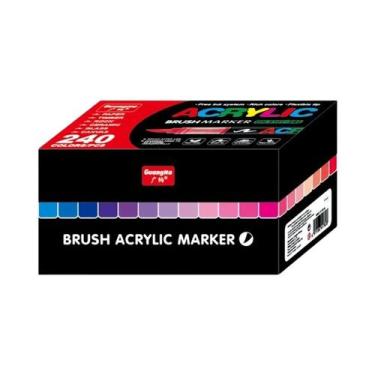 Imagem de Canetas Marcadoras De Tinta Acrílica GN Com Ponta Pincel, 240/288 Core