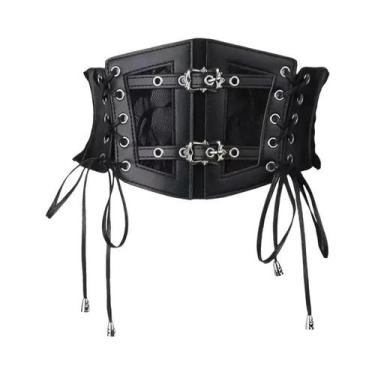 Imagem de Cinto Corset Gótico Punk Retro Para Mulheres, Faixa Larga De Renda Elá