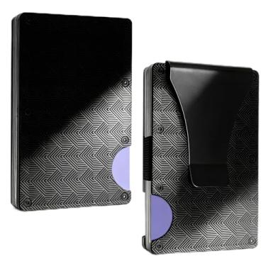 Imagem de Carteira masculina de metal, fina e minimalista, carteira durável com clipe de dinheiro com bloqueio RFID para homens, Preto, B, Clássico