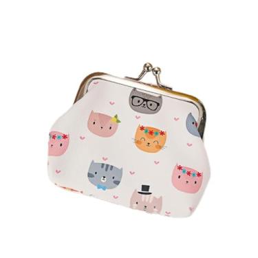 Imagem de Carteira feminina com fecho de desenho animado, mini porta-moedas, Cor 2, Gato de desenho animado