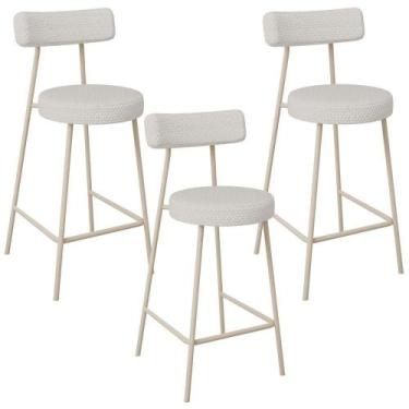 Imagem de Kit 03 Banquetas Baixa Cozinha Sala Jantar Bancada Milão Arena L02 Bou