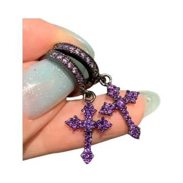 Imagem de Brincos Femininos Minimalistas Com Strass Em Formato De Cruz, Joia De 