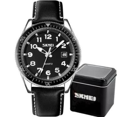 Imagem de Relógio Masculino Skmei 9232 Esporte Analógico Couro Luxo Moda-Masculino