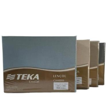 Imagem de Lençol Casal com Elástico Crystal 100% Algodão - Teka, Branco