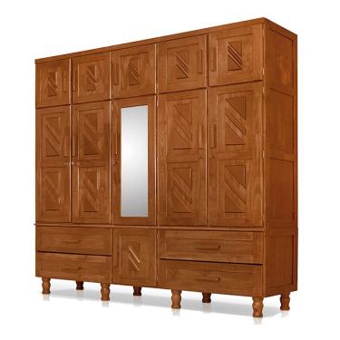 Imagem de Guarda Roupa Casal Chicago 11 Portas de Abrir 4 Gavetas Imbuia Mais Madeira