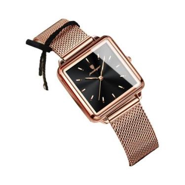 Imagem de Relógio De Pulso Feminino À Prova d'Água Em Aço Inoxidável Com Malha E