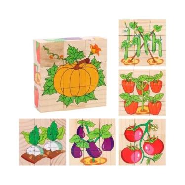 Imagem de Quebra-Cabeça 3D De Madeira Com Animais E Veículos Montessori: Brinque