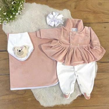 Imagem de Saida Maternidade Menina de Plush Eloá Rosê 05 peças - Maria's Baby, T