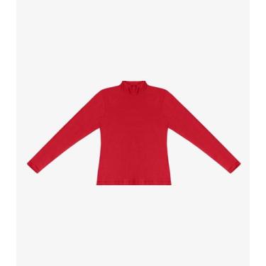 Imagem de Blusa Feminina Cotton Gola Alta Básica Rovitex Vermelho, M, Vermelho