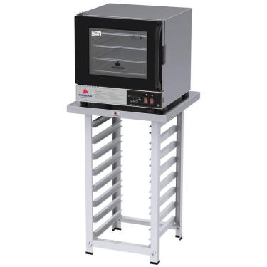 Imagem de Kit Forno Elétrico Progás Turbo Fast Oven Preto 4 Esteiras PRP-004 Plus 220V e Mesa Suporte Forno