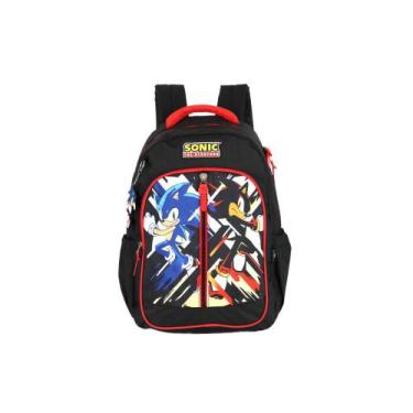 Imagem de Mochila de costas Sonic Juvenil Luxo Escolar Grande 21L - Sonic The He