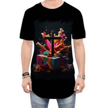 Imagem de Camiseta Longline da Cruz de Jesus Igreja Fé 51 - Kasubeck Store®, M