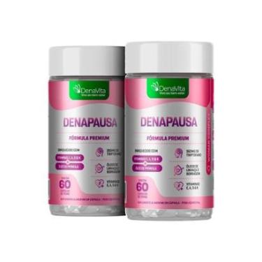 Imagem de 2x Denapausa, Óleos de Prímula, Linhaça, Borragem, Vitaminas A, D, E, K, Triptofano, Me...