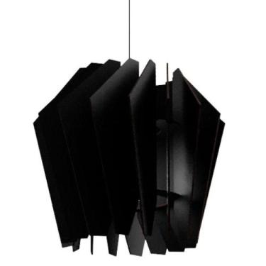 Imagem de Luminária Teto Tipo Pendente Espiral Mdf - Completa Cor: Preta - LENOB