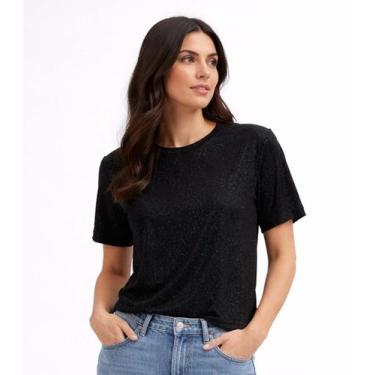 Imagem de Camiseta Feminina Básica Infinita Cor Preto, G, Preto