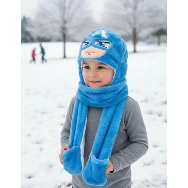 Imagem de Touca Gorro Infantil Pelúcia Com Cachecol E Apoio Para Mãos - Outros, 