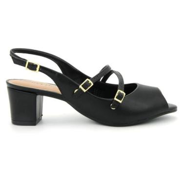 Imagem de Sapato Beira Rio Feminina 4777.497 Bico Aberto Slingback, 38, Preto