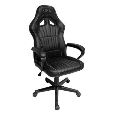 Imagem de Cadeira Gamer Ergonômica Conforto Atlas Preta e Cinza Vinik