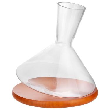 Imagem de Decanter Savant Wood Cristal Ecológico com Base de Madeira 2,3L Transparente Full Fit