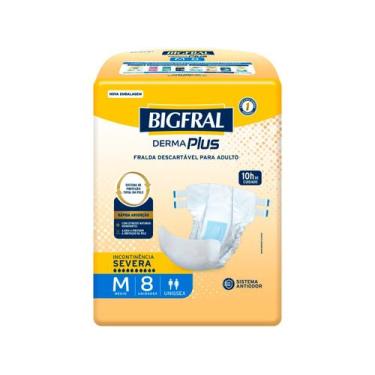 Imagem de Fralda Adulto Bigfral Derma Plus Tam M 08 Unidades, 8, M