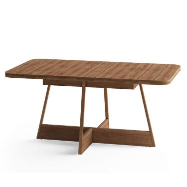 Imagem de Mesa de Jantar Átria 6 Lugares Retangular MDP 160CM Nogal com Freijó e Rosê Móveis Carraro
