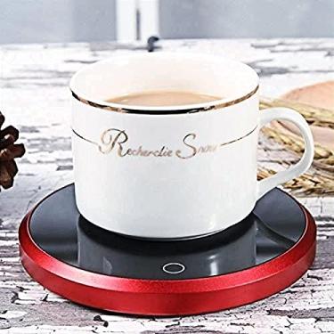 Imagem de Smart Coffee Warmer, Waterproof Touch Thermostat Heating Coaster Pad for Office Desk Use, Candle Wax Cup Warmer Heating Plate, Warm Pad for Coffee Tea(US Plug 110V)