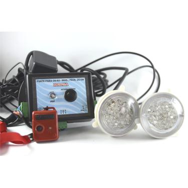 Imagem de KIT C/02 CANHÕES CK-6221 RGB ROSCA C/FONTE E CONTROLE REMOTO