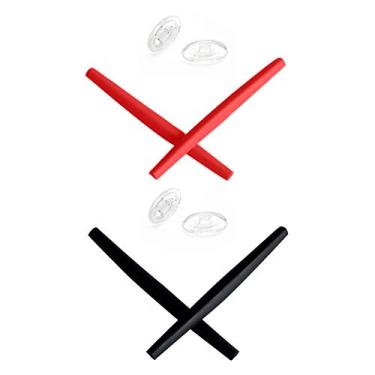 Imagem de Mryok Kits de substituição para fones de ouvido para óculos de sol Oakley Square Whisker – Opt, Vermelho e preto, One Size