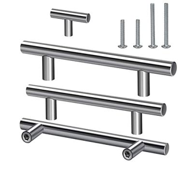 Imagem de GRANTENOV Puxadores De Armário De Aço Inoxidável Escovado 4-1/2" E 7" De Comprimento Total Puxadores De Armário De Estilo Moderno Para Armários-40 Pct 4-1/2" Centro Do Furo Níquel Acetinado
