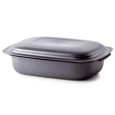 Imagem de Tupperware Ultra Pro Oval Oven Safe 3,5qt /3,3 L Lasagna Ca arola para micro-ondas Novo Cosmos Preto