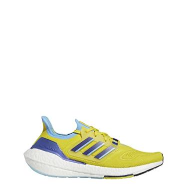 Imagem de adidas Tênis de corrida masculino Ultraboost 22, Amarelo/Legacy Indigo/Sky Rush, 11.5