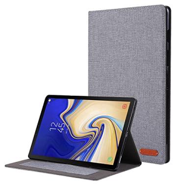 Imagem de Compatível com Samsung Galaxy Tab S5e 10.5 (2019) SM-T720/T725 Case, Flip Fold Stand Case Capa protetora de impressão em tecido com Auto Wake Sleep com slots de cartão (Color : Grey)