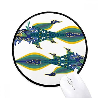 Imagem de DIYthinker China França Torre Eiffel China Dragão Mouse Pad Desktop Escritório Tapete Redondo para Computador