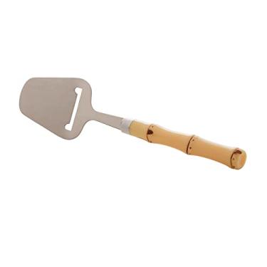 Imagem de ESPÁTULA P/QUEIJO DE AÇO INOX C/CABO DE PLÁSTICO BAMBU NATURAL 20cm