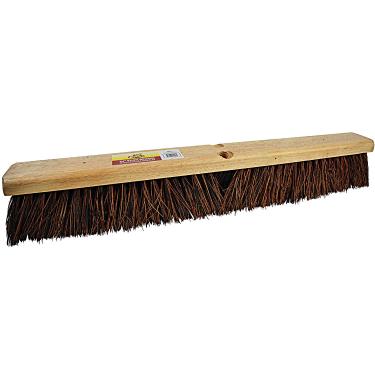 Imagem de Bristles 4224 24" Cabeça de vassoura para uso externo – Bloco de madeira resistente, fibras de palmeira rígidas de superfície áspera, marrom