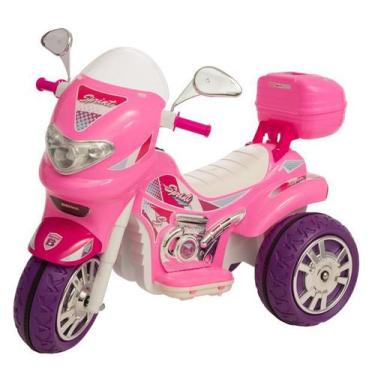 Moto Elétrica Bandeirante Infantil PINK XT3 Até 25kg Rosa