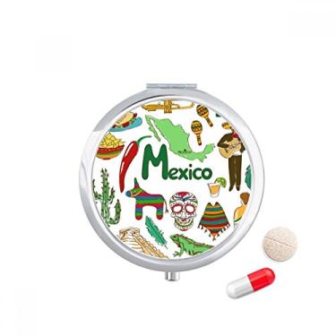 Imagem de Porta-comprimidos com a bandeira nacional de animais do México Landscap