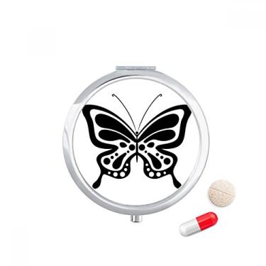 Imagem de Caixa de armazenamento de medicamentos simples com desenho de borboleta preta