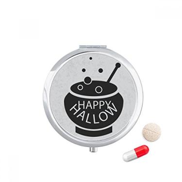 Imagem de Um pote de pílulas pretas de Halloween, caixa de armazenamento de medicamentos, dispensador de contêiner