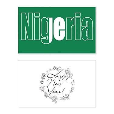 Imagem de Bandeira do país da Nigéria, nome do festival de ano novo, cartão de felicitações, mensagem de abençoamento presente