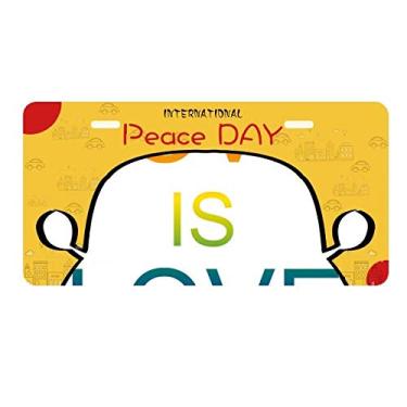 Imagem de DIYthinker LGBT Bandeira do arco-íris Love is Love placa de carro decoração Dia da Paz