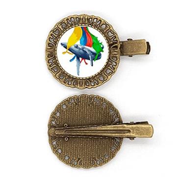 Imagem de Broche de cabelo com baleia pintada para nadar, borrifador