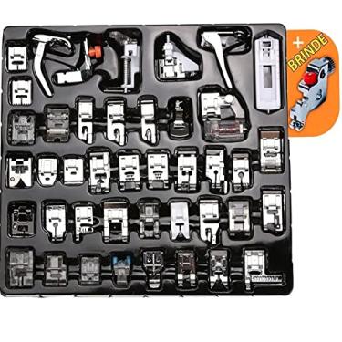 Imagem de Kit Calcadores Costura Máquina Doméstica 42 Itens + Haste