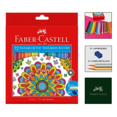 Imagem de Estojo Lapis Desenho 72 Cores Faber Castell Kit Caixa Escolar Pintar D