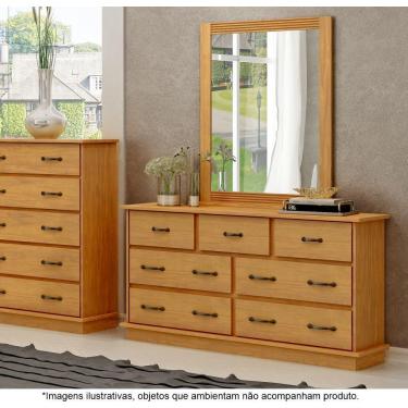 Imagem de Penteadeira Em Madeira Maciça Com Espelho 7 Gavetas Júlia Mel - Straub Web